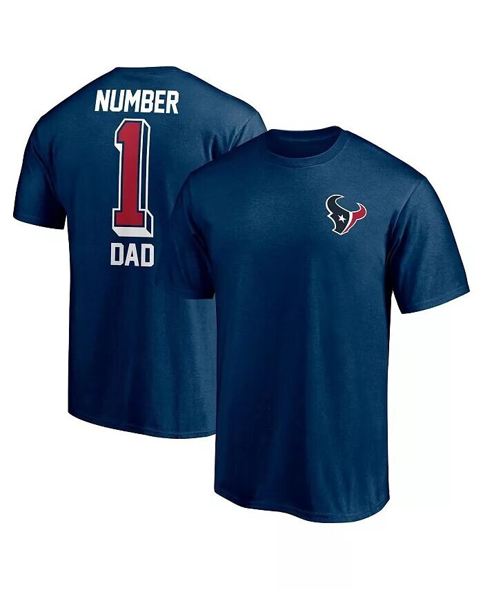 

Мужская темно-синяя футболка Houston Texans #1 Dad Fanatics