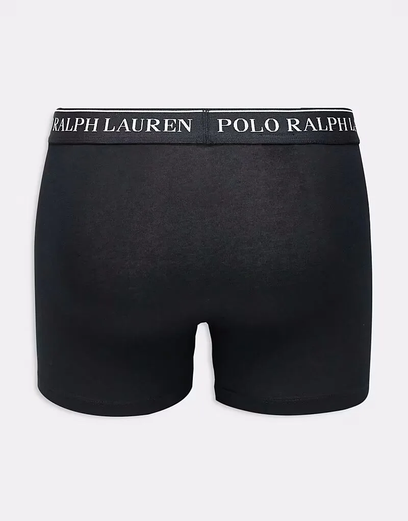Комплект из 3 классических плавок Polo Ralph Lauren с логотипом и поясом, разноцветные — фото 3
