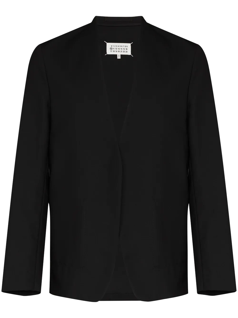 

Однобортный пиджак без воротника MAISON MARGIELA, черный
