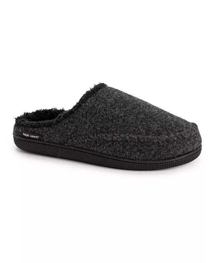 

Мужские тапочки-сабо из искусственной шерсти, черные, M (10-11) MUK LUKS, черный