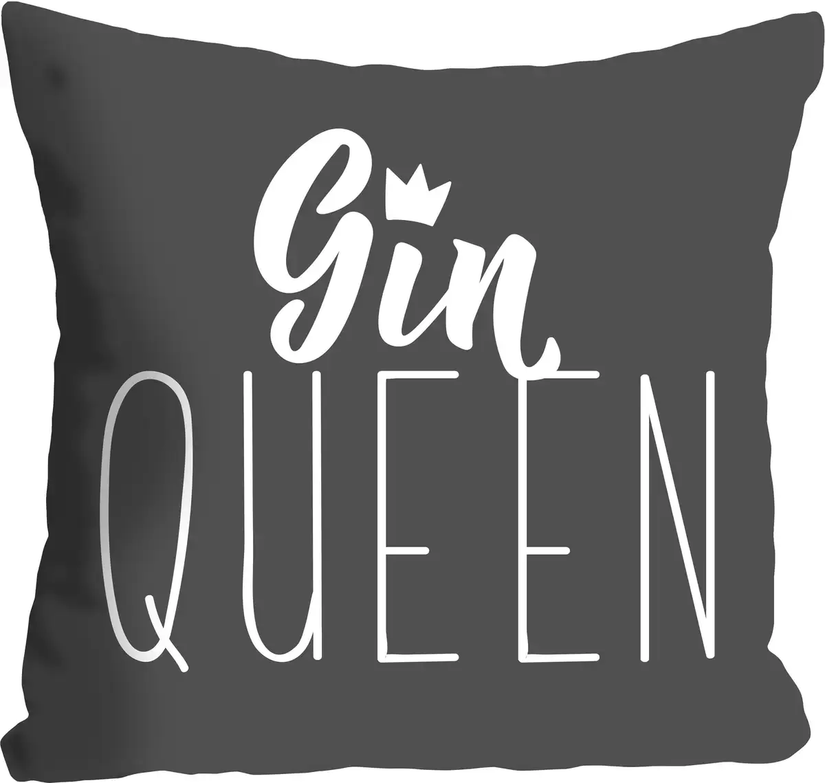 

Декоративная подушка Queence "GIN QUEEN", с надписью, чехол без наполнения, 1 шт 40х40 см, серый