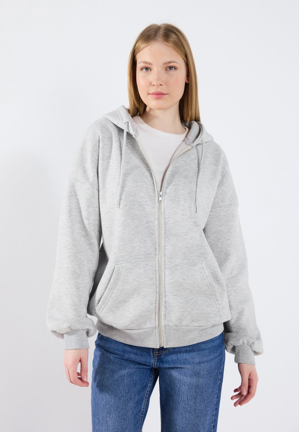 

Толстовка на молнии Even&Odd, цвет Mottled Light Grey