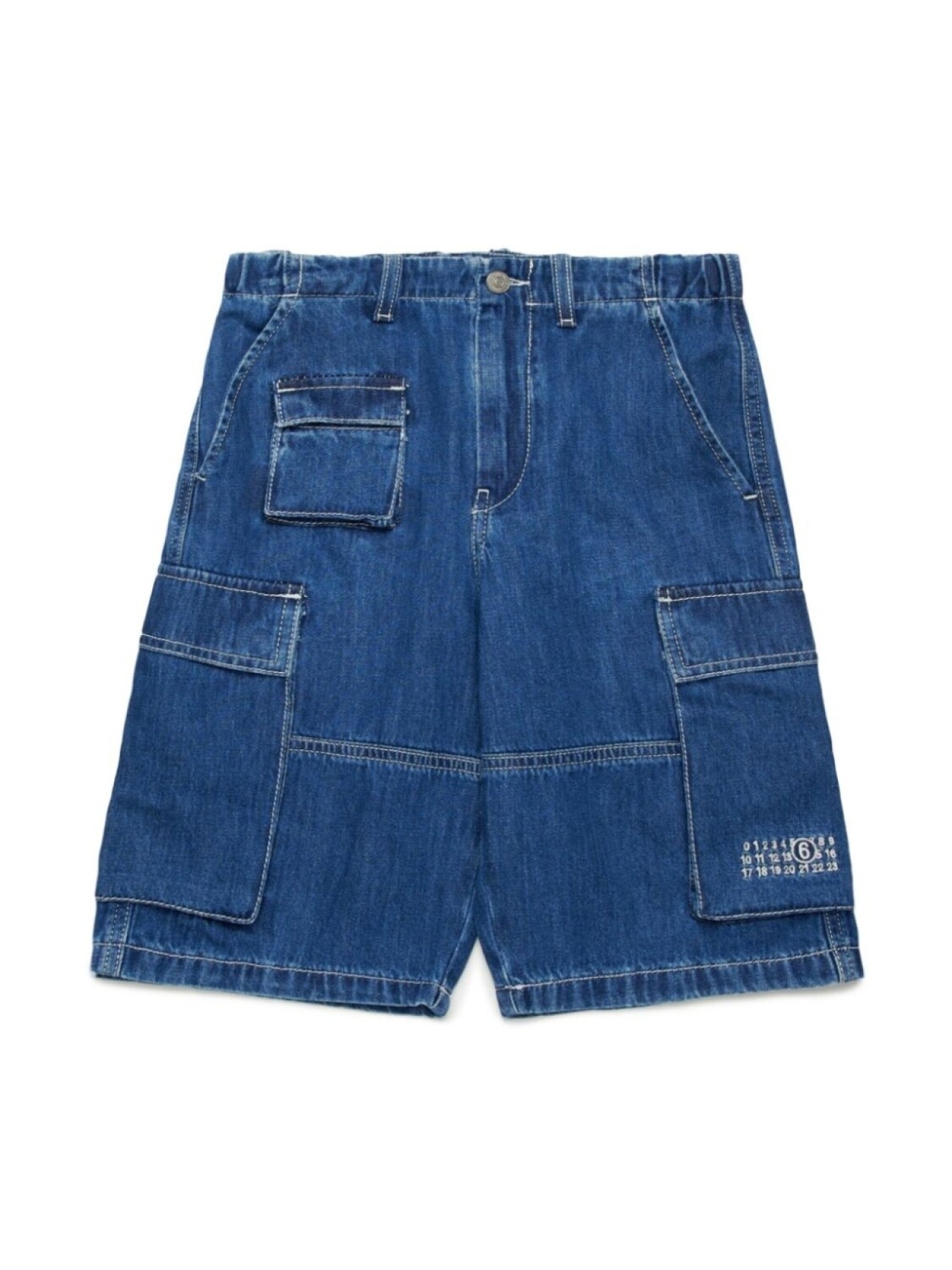 

MM6 Maison Margiela Kids джинсовые шорты карго, синий