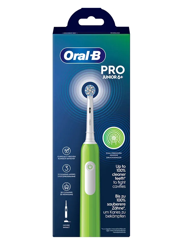 Электрическая зубная щетка для детей Oral-B зеленая — фото 4