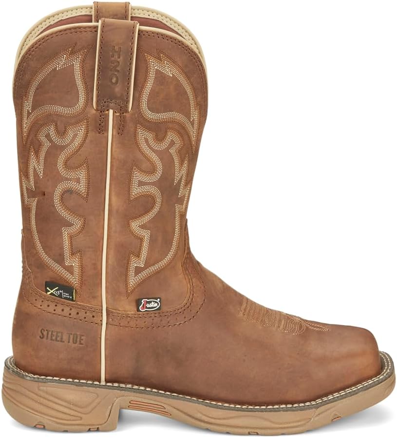 Мужские ботинки Justin Original Workboots Rush, 28 см, противоскользящие, с стальным носком, безопасная рабочая обувь, повседневные - коричневые