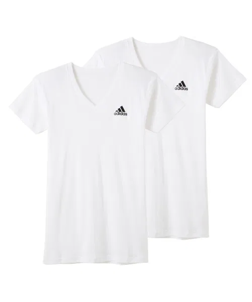 Футболка детская V-образным вырезом adidas 2 шт чёрная — фото 2