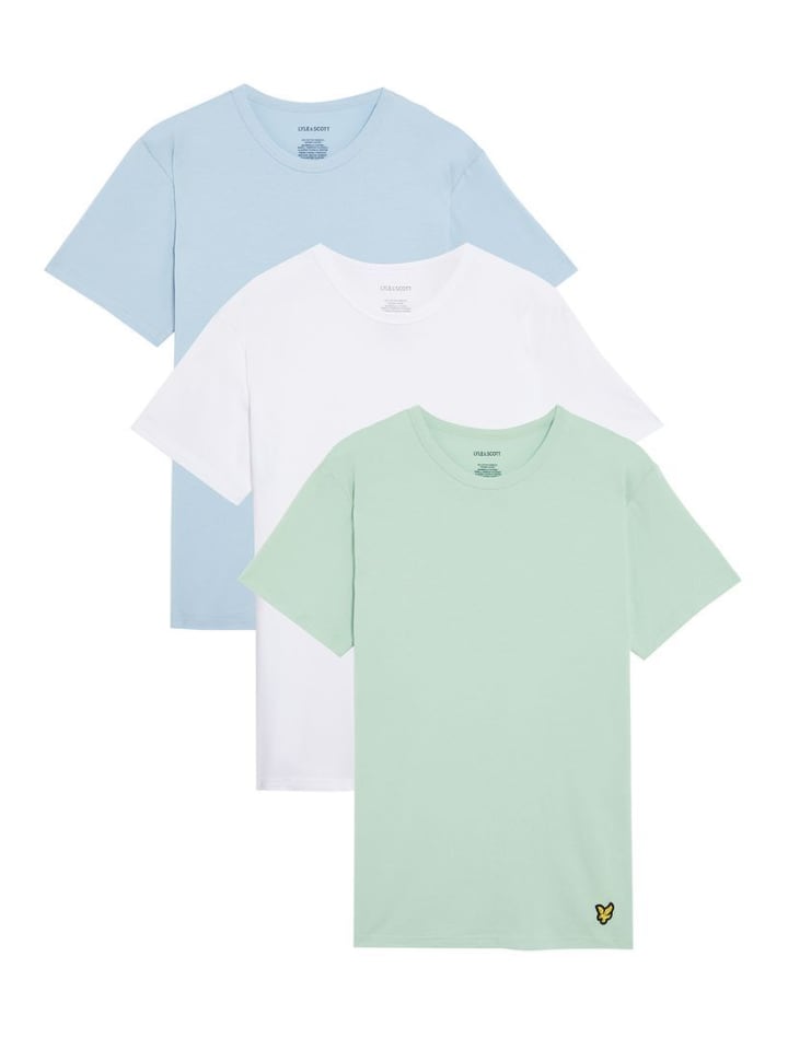 

Футболка Lyle & Scott, цвет jadegrün/weiß/blau