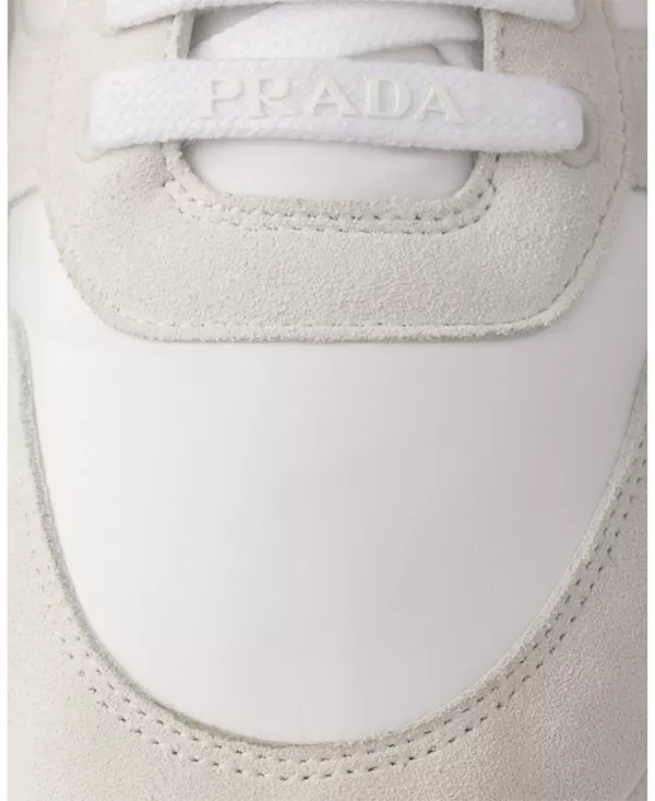 Мужские кроссовки Prax 2.0 из нейлона и замши Prada, белый — фото 4