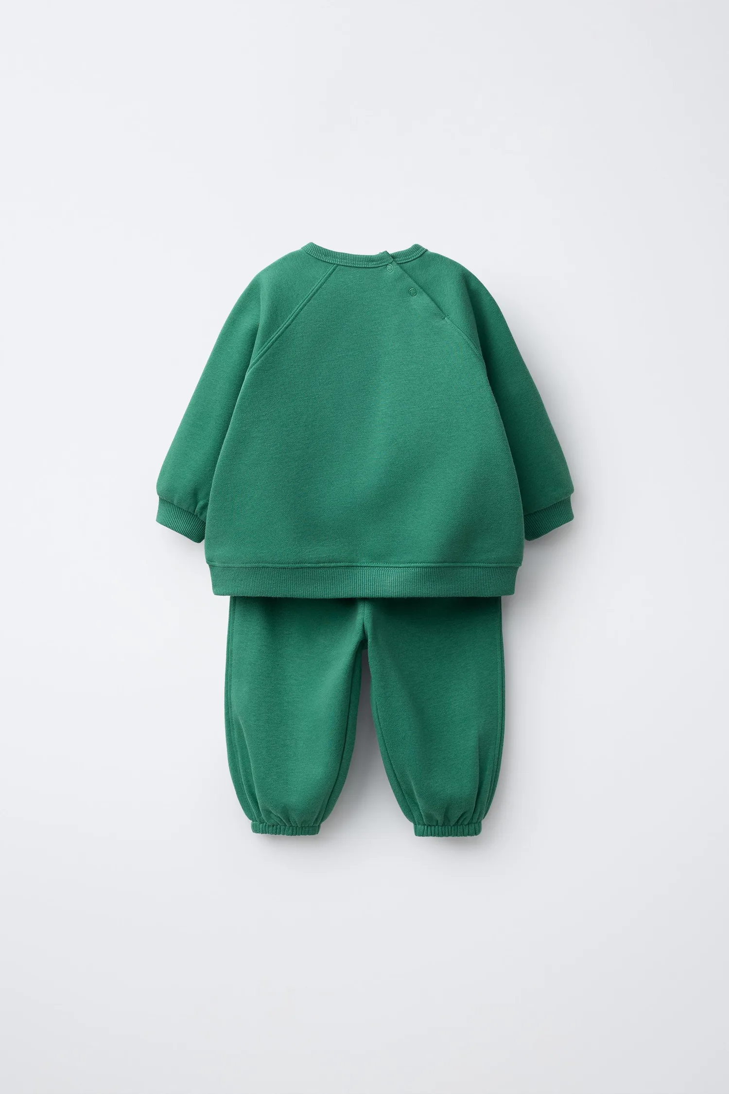Комплект из простой толстовки и спортивных брюк Zara, зеленый — фото 2
