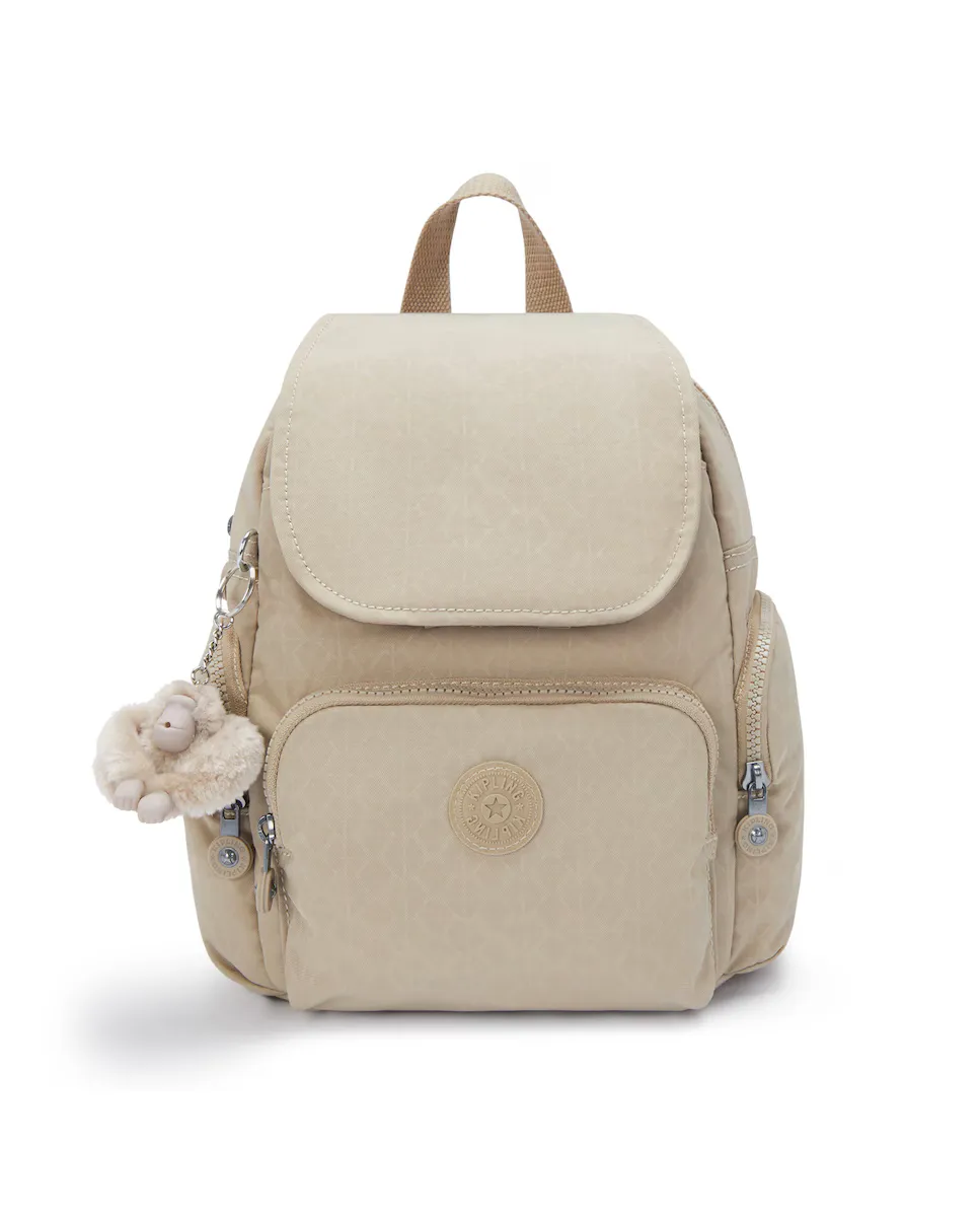 

Женский рюкзак Kipling с магнитной застежкой в бежевом цвете, бежевый