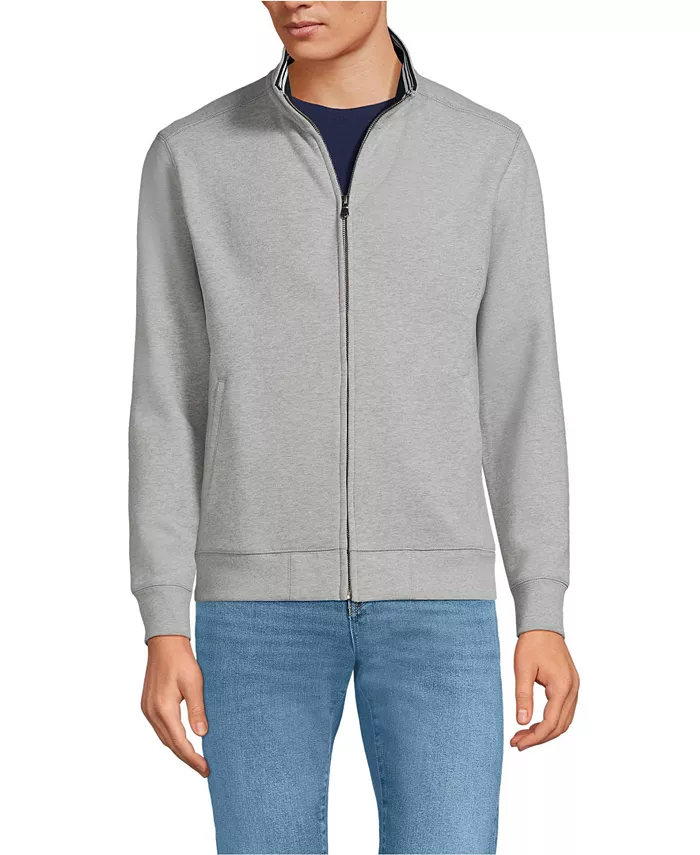 

Мужская толстовка Serious Sweats с длинным рукавом и молнией на всю длину Lands' End, серый