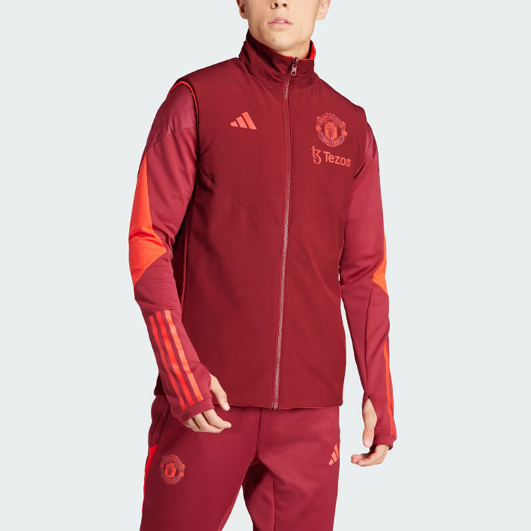 Футболка Manchester United оранжево-красная Adidas мужская — фото 4