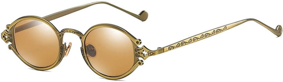 

MUTYNE Уличная фотосессия, мужские солнцезащитные очки, женские очки в стиле ретро, ​​стимпанк, готические овальные очки в металлической оправе с резьбой, C3 Bronze-brown