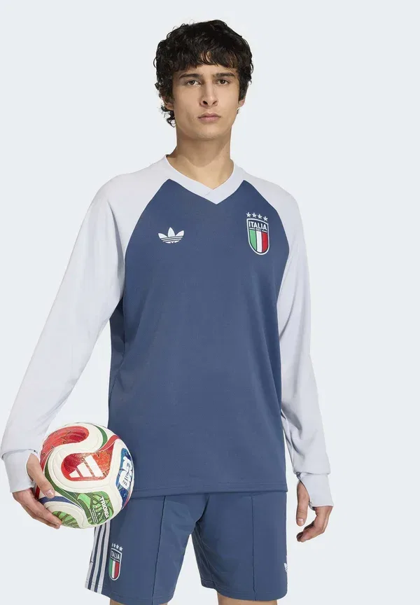 Футболка Adidas Performance Italy 26 away pre match warm national team wear, цвет ночной морской