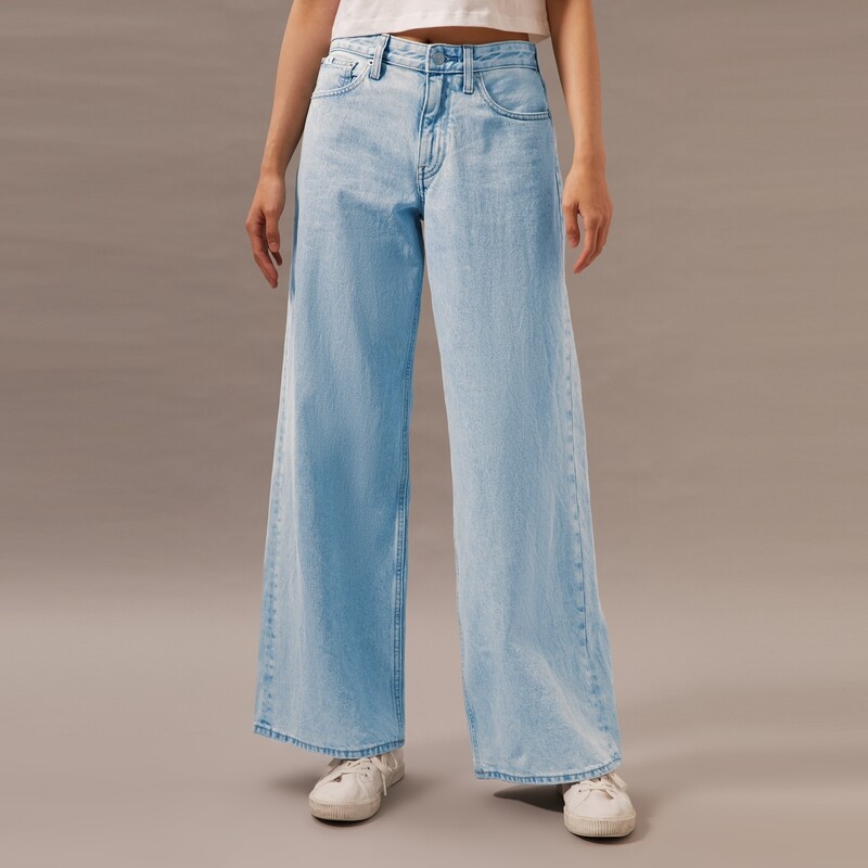 

Джинсы Calvin Klein Jeans в стиле ретро с низкой посадкой, светло-голубой