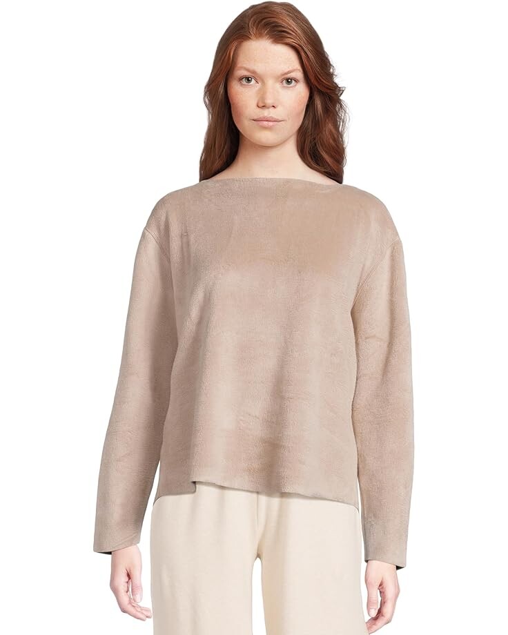 

Пуловер Eberjey Reversible Plush Raw Edge Pullover, цвет Toffee