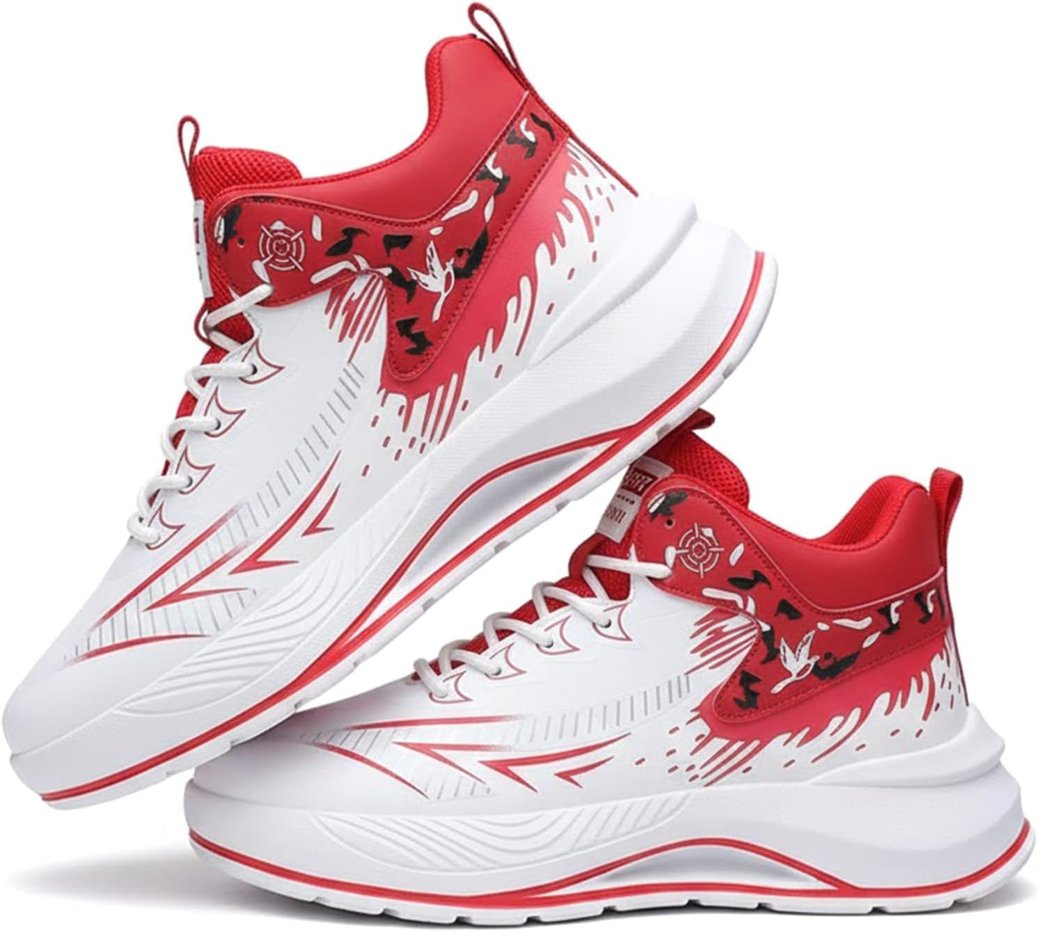 

Мужские массивные кроссовки Высокие баскетбольные кроссовки Мужская мода Y2K Ретро спортивные прогулочные кроссовки Комфортная поддержка голеностопа Yozti, красный