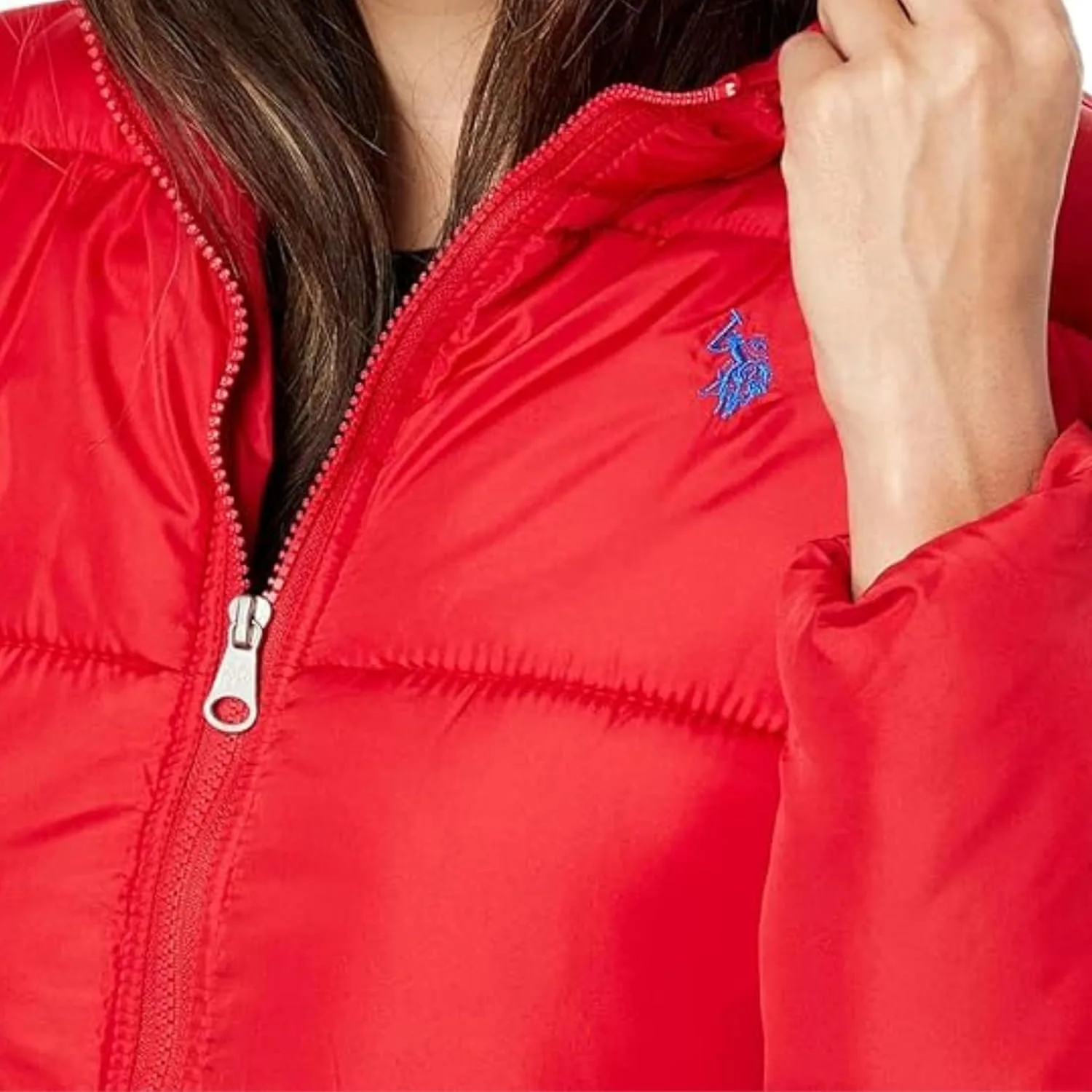 Длинная базовая куртка Ассоциации поло США U.S. Polo Assn., красный — фото 4