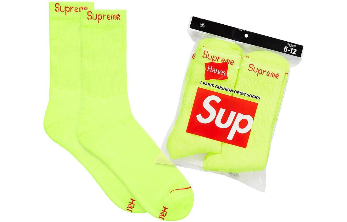 Мужские носки Supreme 4 шт, кислотный зеленый — фото 2