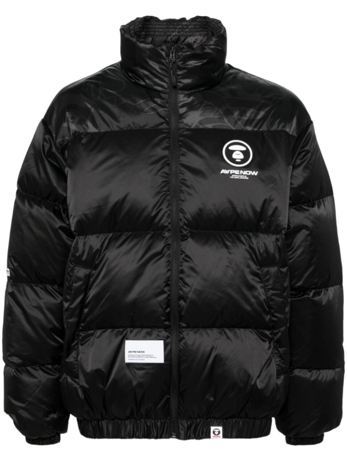 

AAPE BY *A BATHING APE пуховик Moonfasce с логотипом, черный