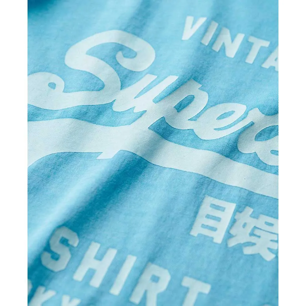 Футболка с коротким рукавом Superdry Vl Neon Relaxed, синий — фото 2