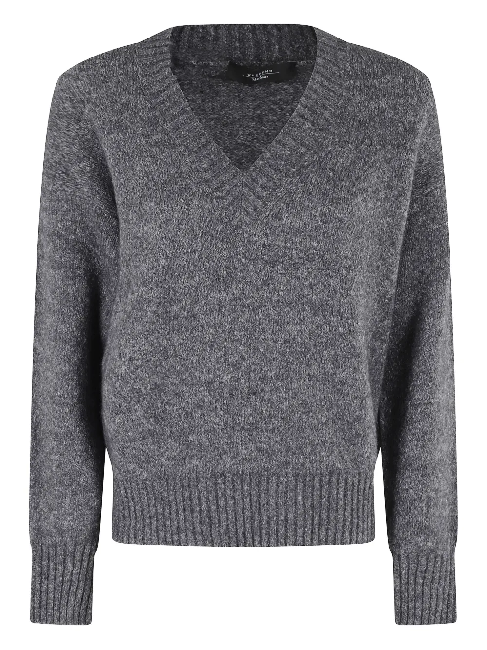 

Шерстяной свитер с V-образным вырезом Weekend Max Mara, серый