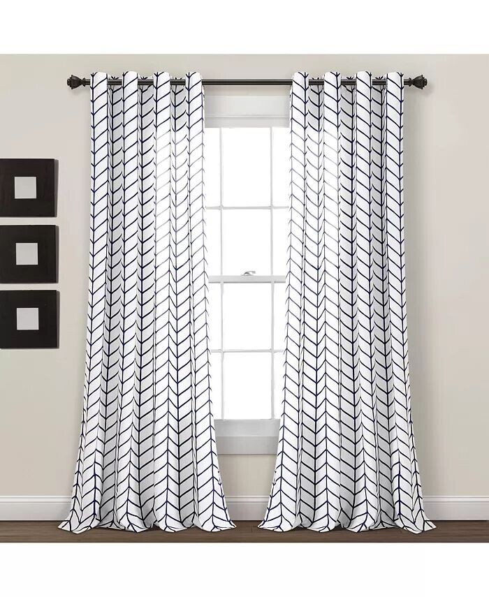 

Оконные шторы Calia Chevron Geo Lush Decor, синий