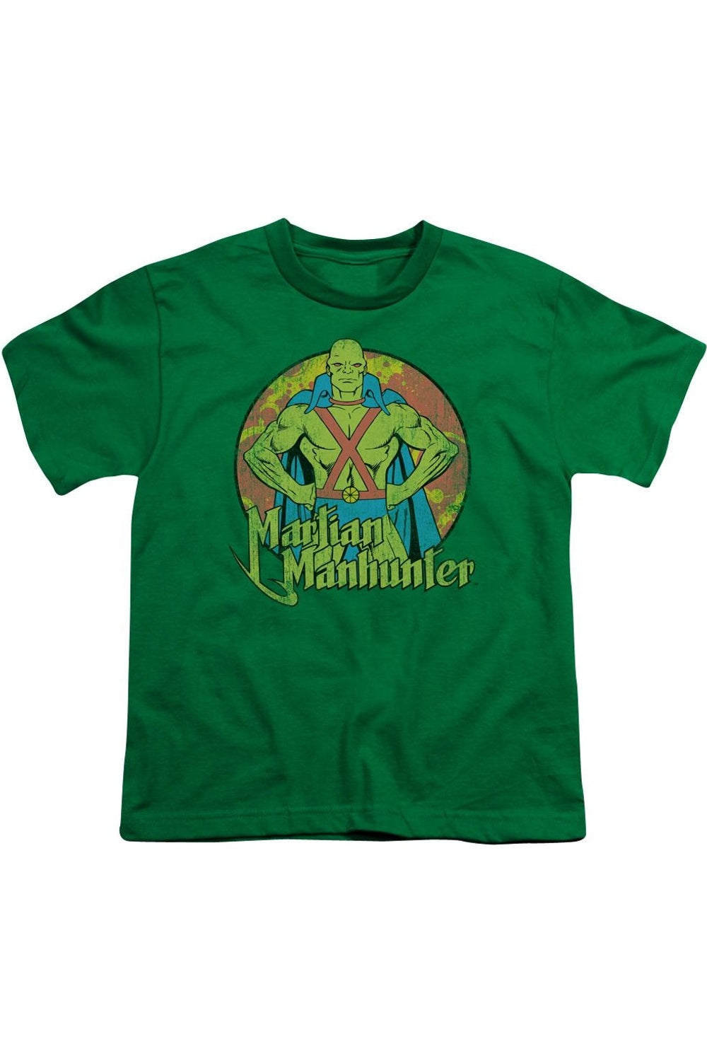 

Футболка с коротким рукавом DC Comics Martian Manhunter для детей Gildan, зеленый