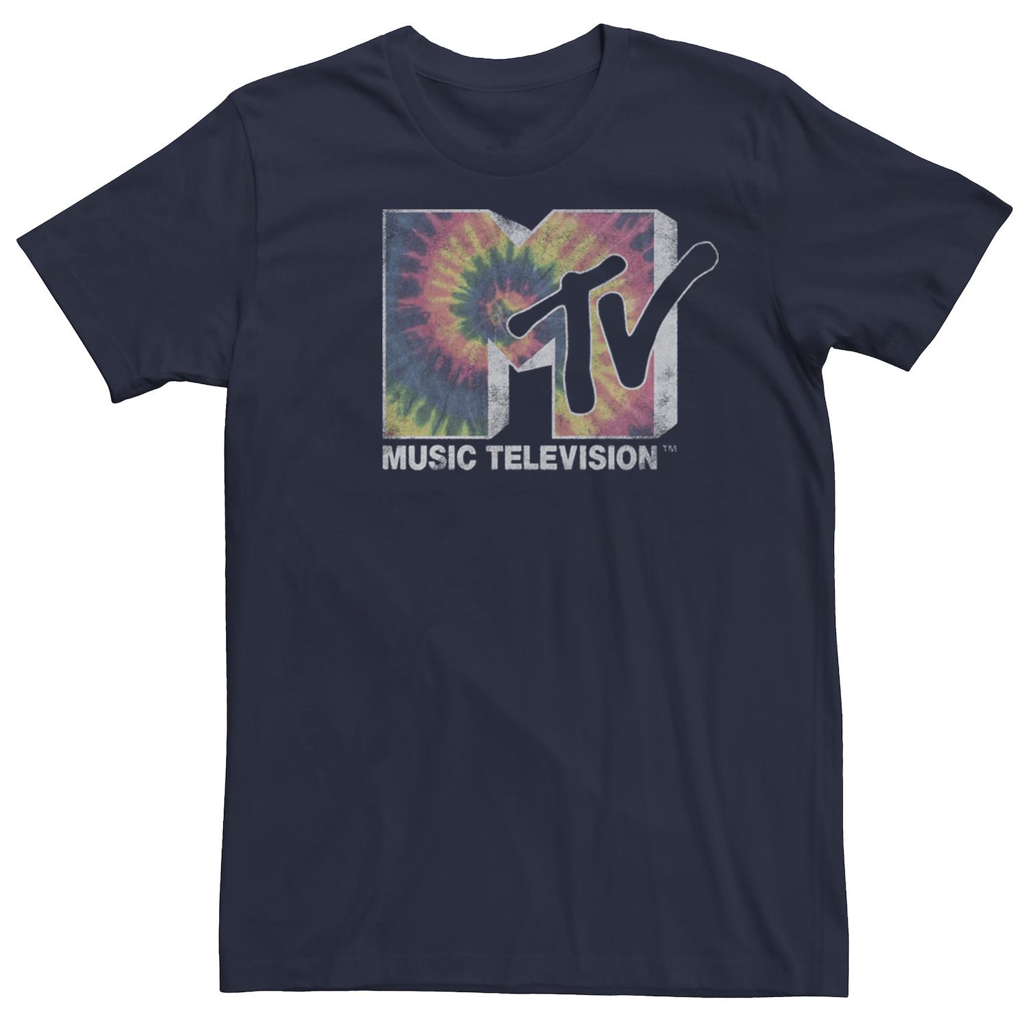 

Мужская футболка MTV Vintage Faded Tie Dye со спиральным логотипом и короткими рукавами Licensed Character