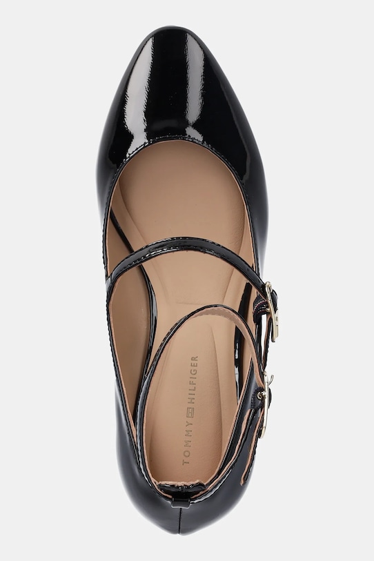 Кожаные босоножки Pump Double Strap из лаковой кожи Tommy Hilfiger, черный — фото 4