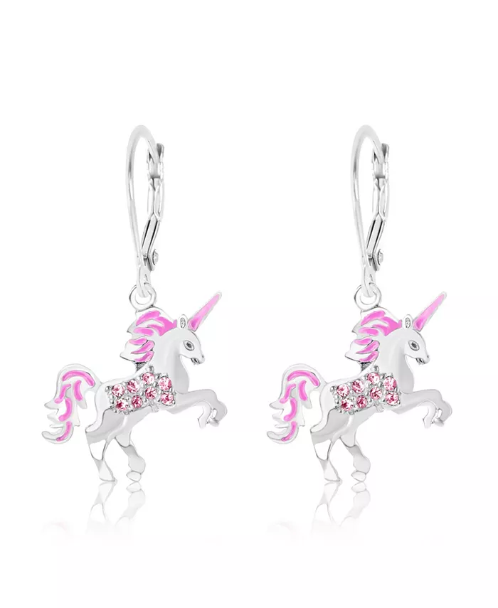 

Девушки /Девушка/Единорог Crystal White Gold Palladium Plating Leverback Серьги Chanteur