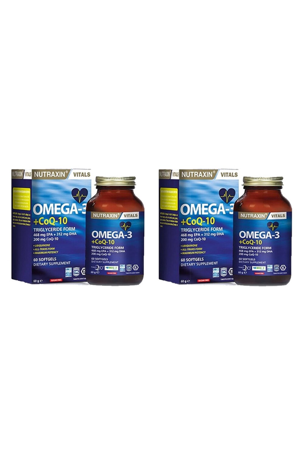 

Nutraxin Омега 3 + Coq-10 60 капсул ×2