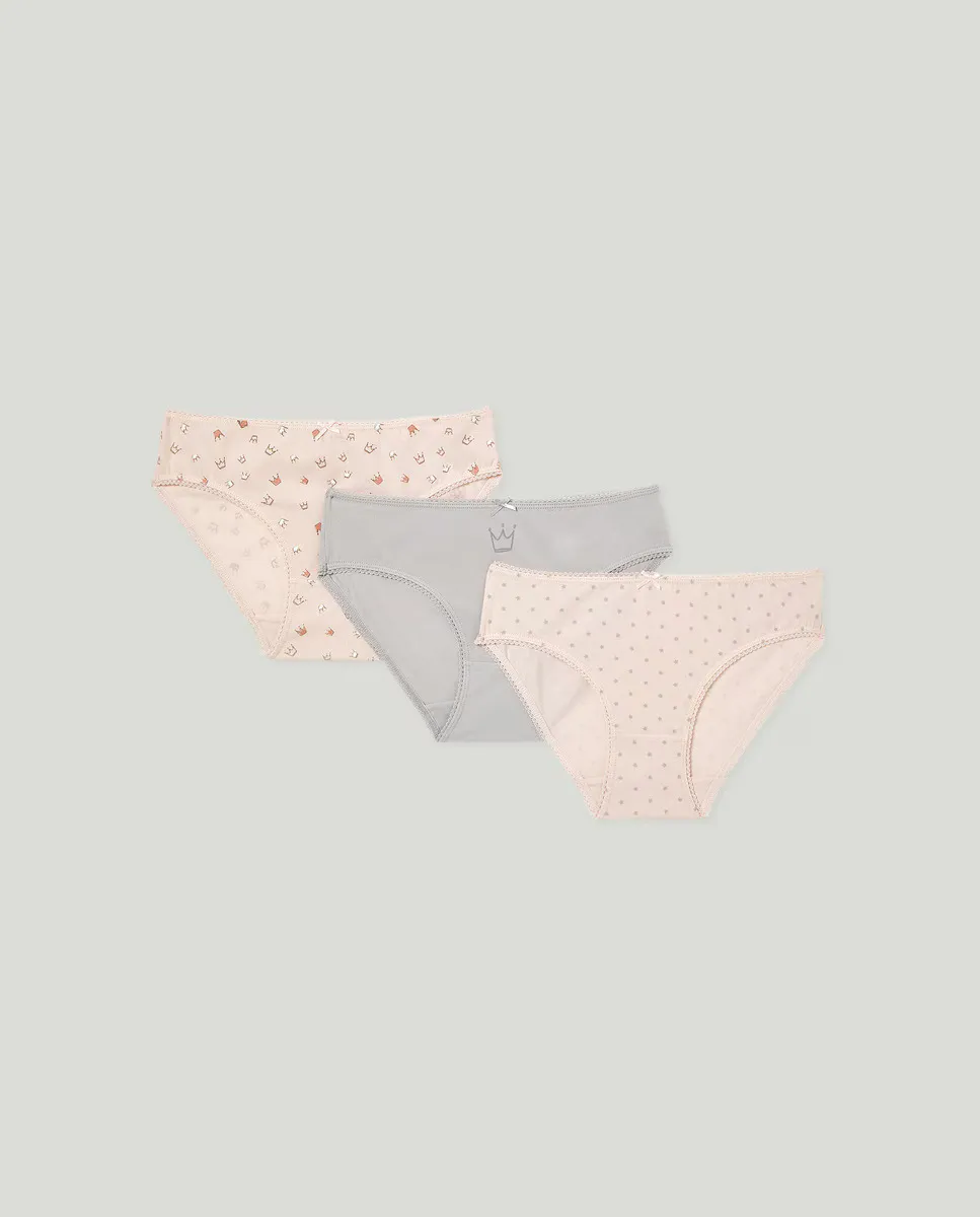 

Комплект из трех трусиков для девочек Cotton Juice, мультиколор
