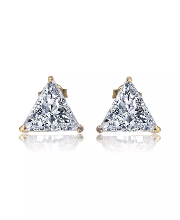 

Большие треугольные серьги из стерлингового серебра с кубическим цирконием Genevive, gold