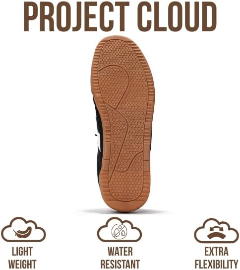 Мужские кроссовки Project Cloud - стелька из пены с эффектом памяти - легкие и нескользящие повседневные туфли на шнуровке для мужчин - мужская повседневная мода (HIS VERDY), черный — фото 4