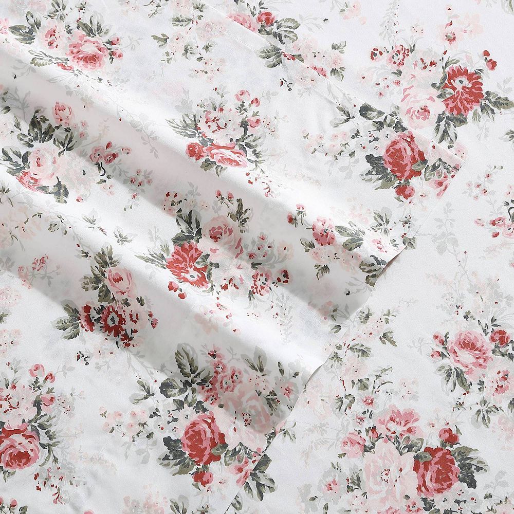 

Комплект простыней из перкаля с принтом Laura Ashley Ashfield, цвет Ashfield Pink