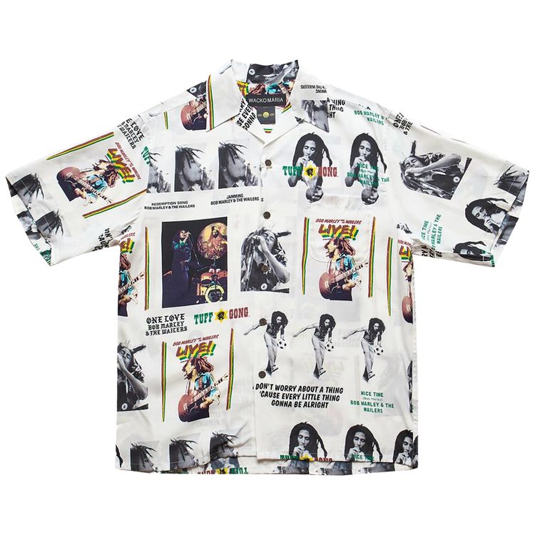 

Рубашка Wacko Maria x Bob Marley Hawaiian Shirt 'White', белый