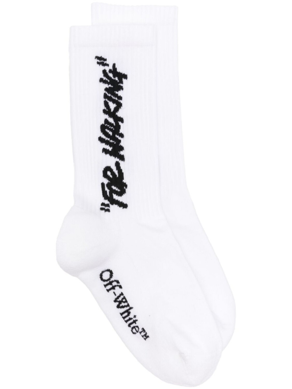 

Off-White носки Quote в рубчик, белый