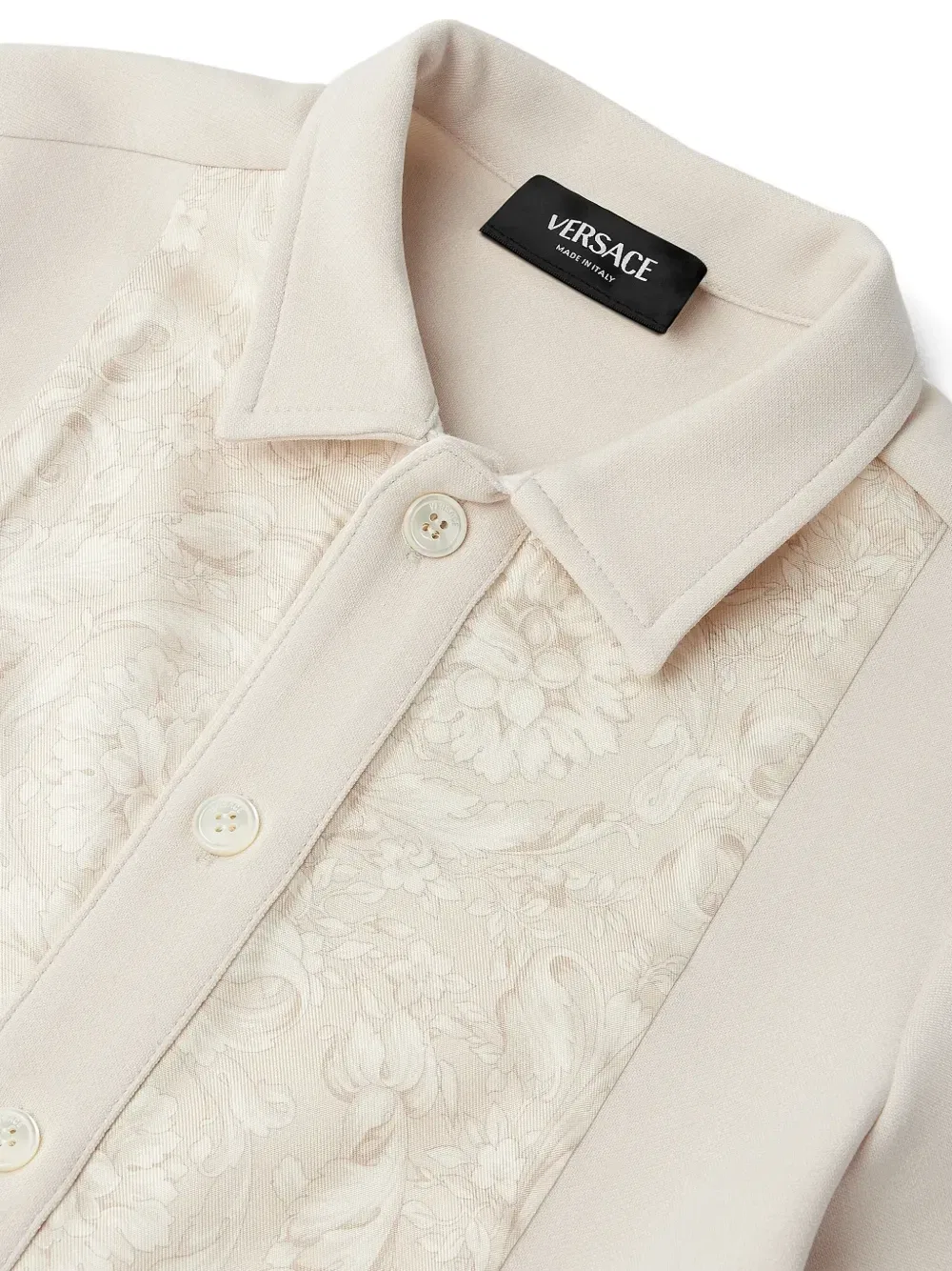Детская рубашка с кружевом Versace Kids, бежевый — фото 3