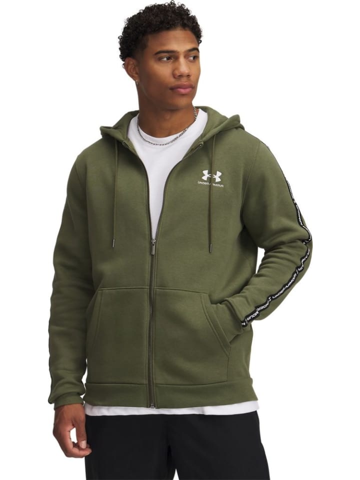 

Флисовая куртка/свитер Icon Fleece Taping Full-Zip зеленого цвета Under Armour