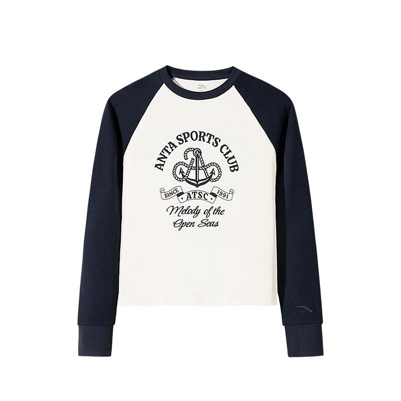 

ANTA Футболка Life Collection для женщин в теплом оттенке нефритового белого и индиго-синего