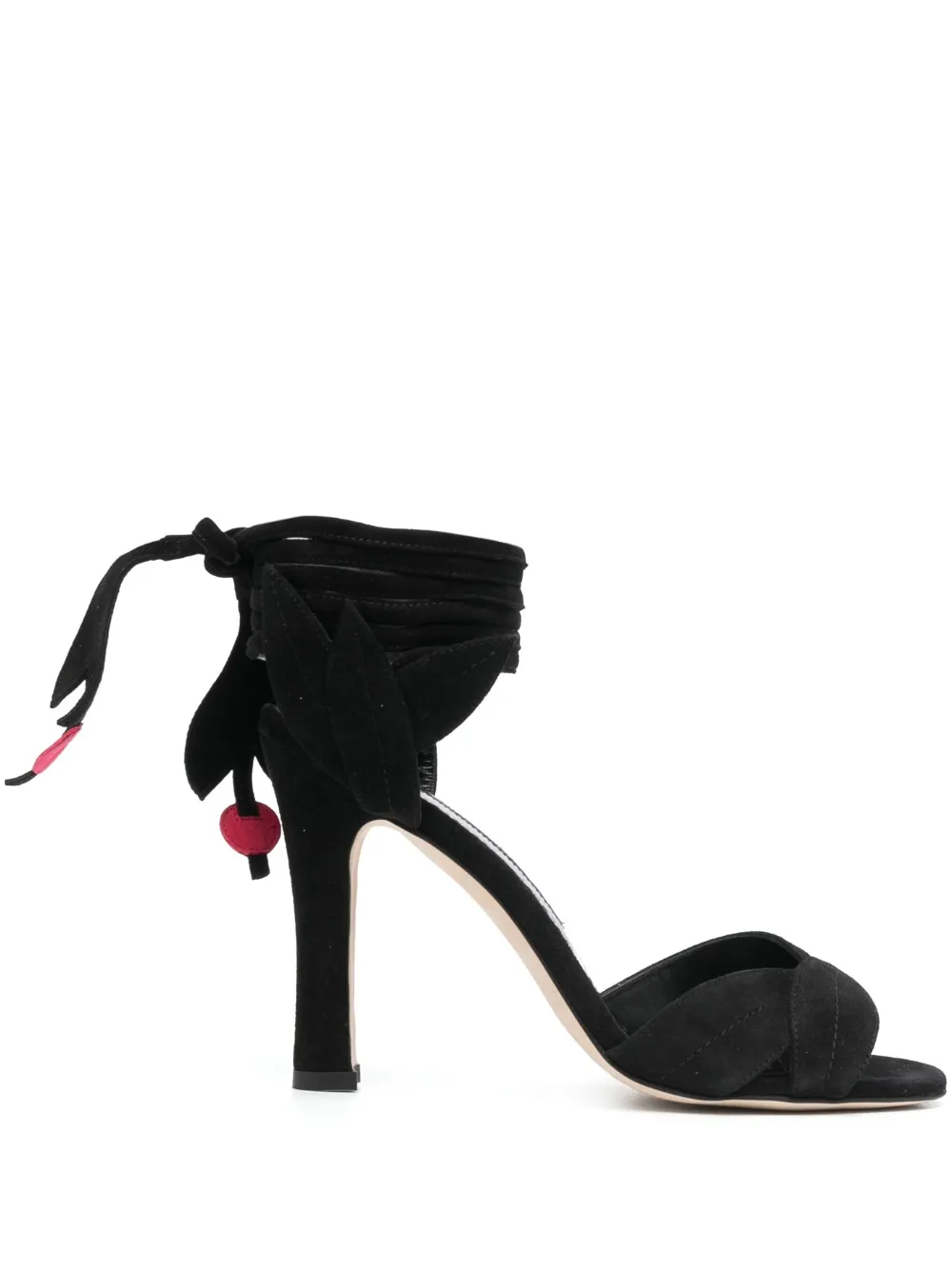 Босоножки Ossie 100 с открытым носком Manolo Blahnik, черный
