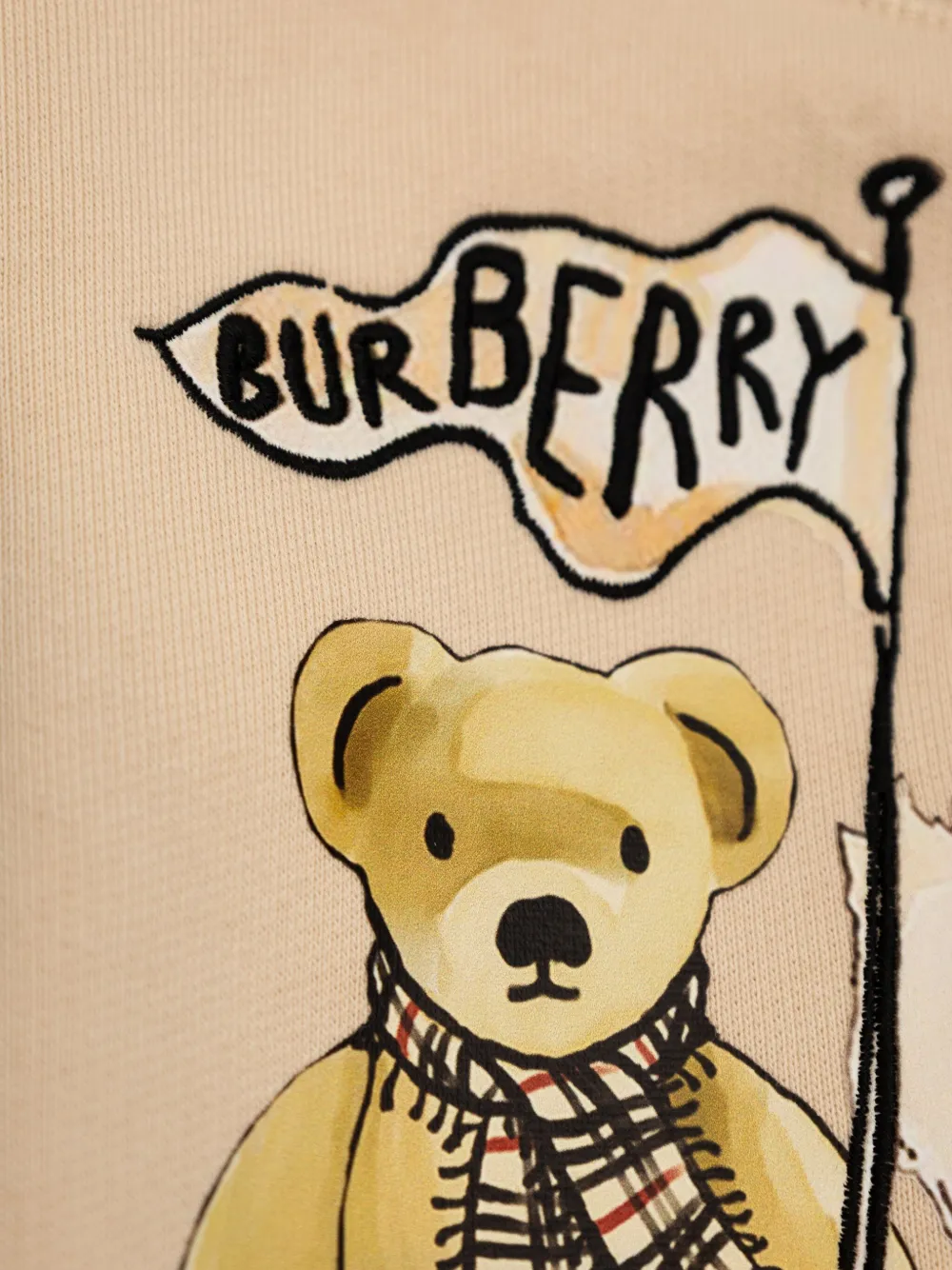 Толстовка с принтом плюшевого мишки BURBERRY KIDS, нейтральный — фото 3
