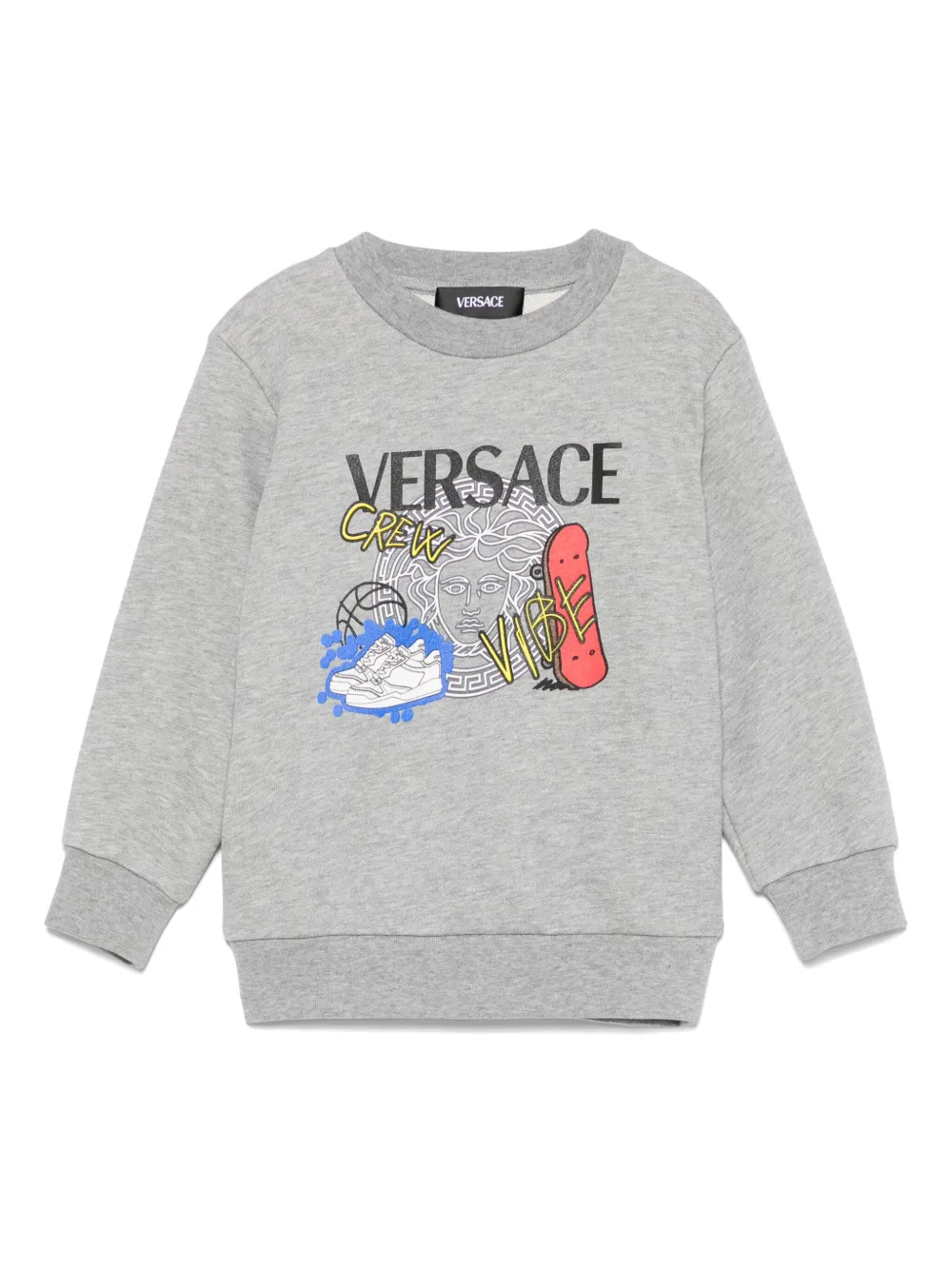 

Толстовка с принтом Medusa Versace Kids, серый