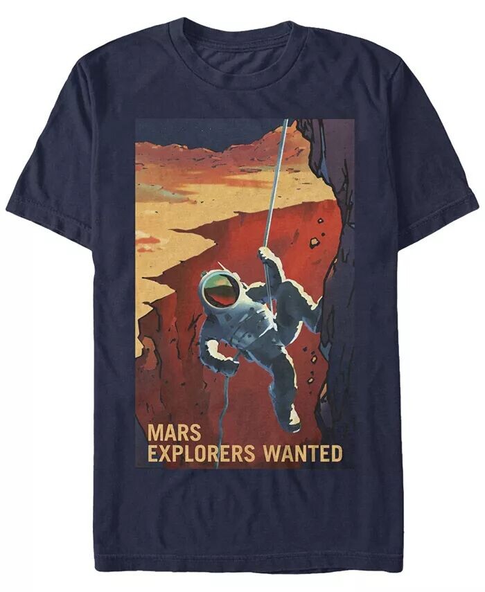 

Футболка с коротким рукавом для мужчин NASA Mars Explores Wanted Fifth Sun, синий