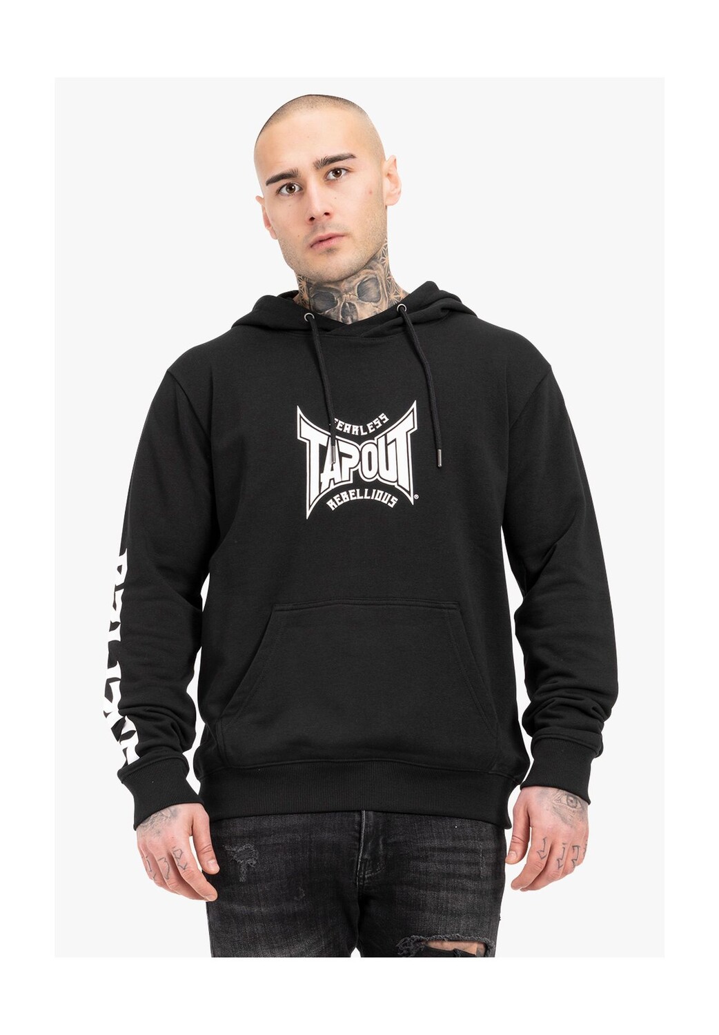 

Мужская толстовка с капюшоном стандартного кроя B3LI3VE HOODIE TAPOUT, черно-белый