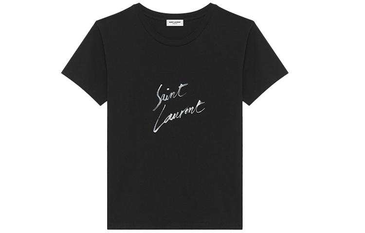 

Футболка с фирменным логотипом SAINT LAURENT, Heather Gray
