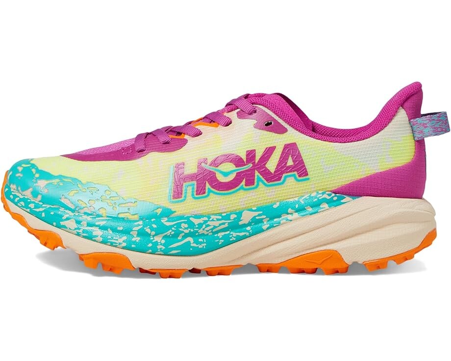 Кроссовки Unisex Hoka Kids Speedgoat 6, цвет Fuchsia/Electric Aqua — фото 4