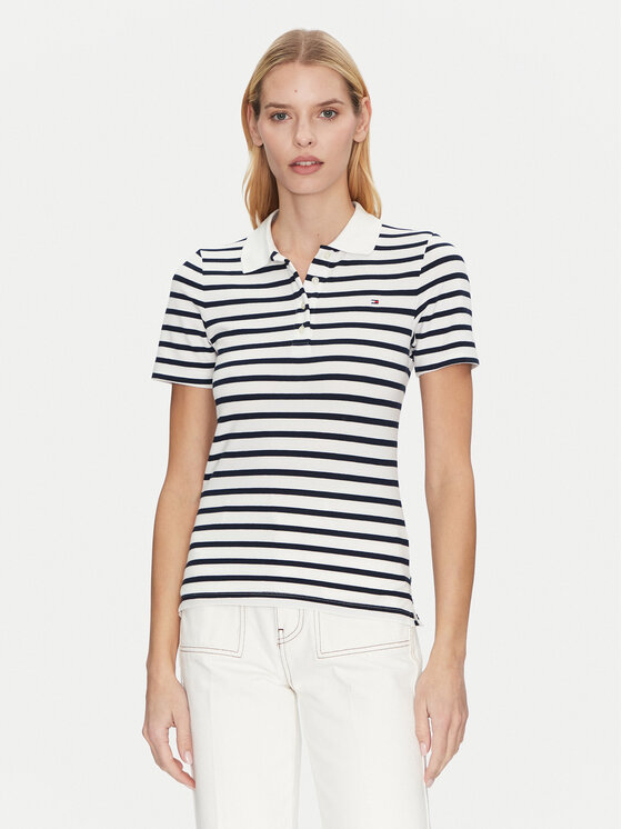 

Рубашка поло облегающего кроя 1985 WW0WW43225 Tommy Hilfiger, синий