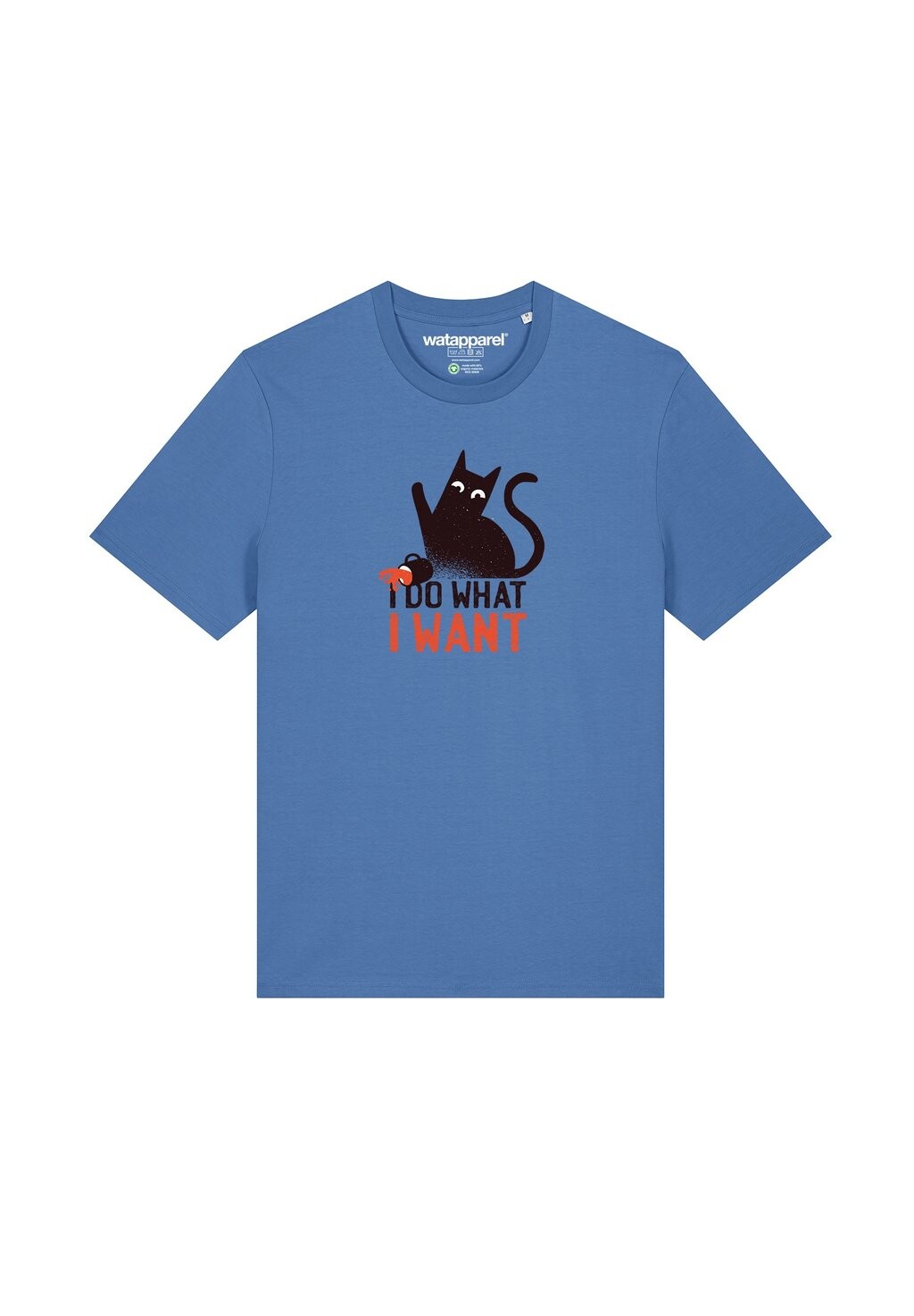 

Футболка с принтом CAT watapparel, светло-голубой